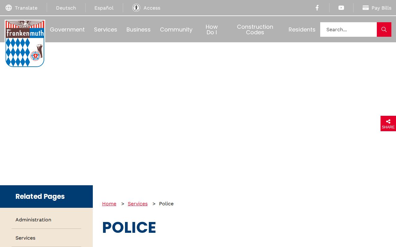 Frankenmuth Police Department official webpage